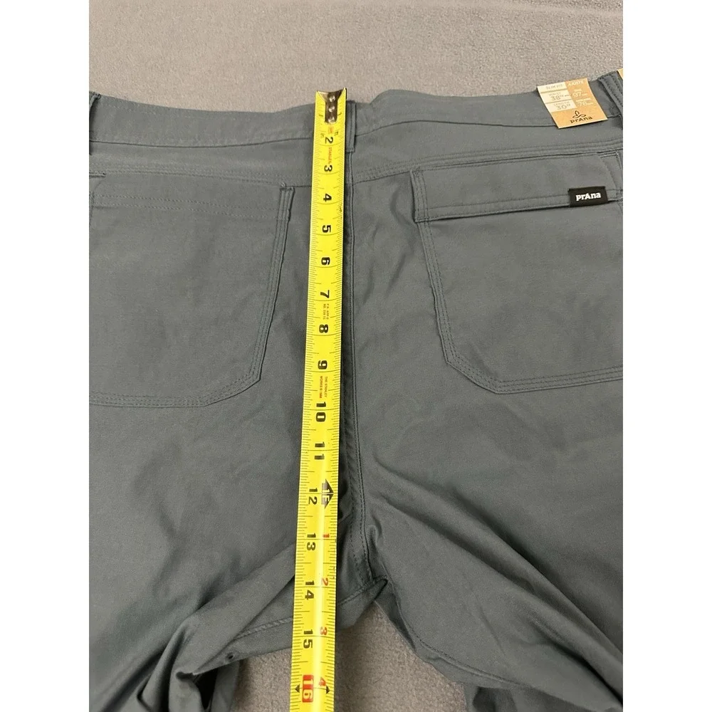 Prana Men's Stretch Zion Pants 2 Grey Blue Size 38x30 Slim Fit
